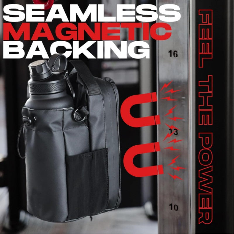 Spot cross-border hot-selling fitness magnetic water bottle bag with magnet large capacity gym special water cup bag messenger bag FitMaxFootstop FitMax